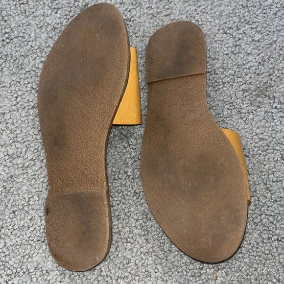 MADEWELL THE BOARDWALK POST SLIDE SANDAL in DESERT CAMEL LEATHER - EUC - Size 9 - Picture 5 of 7